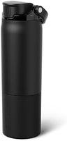 BrüMate Rise 25oz Water Bottle With 100% Leakproof Covered Silicone Straw | Insulated Stainless Steel Water Bottle | Cup-Holder Friendly | Fast Flow | Soft Sip Silicone Spout | BPA-Free (Matte Black)