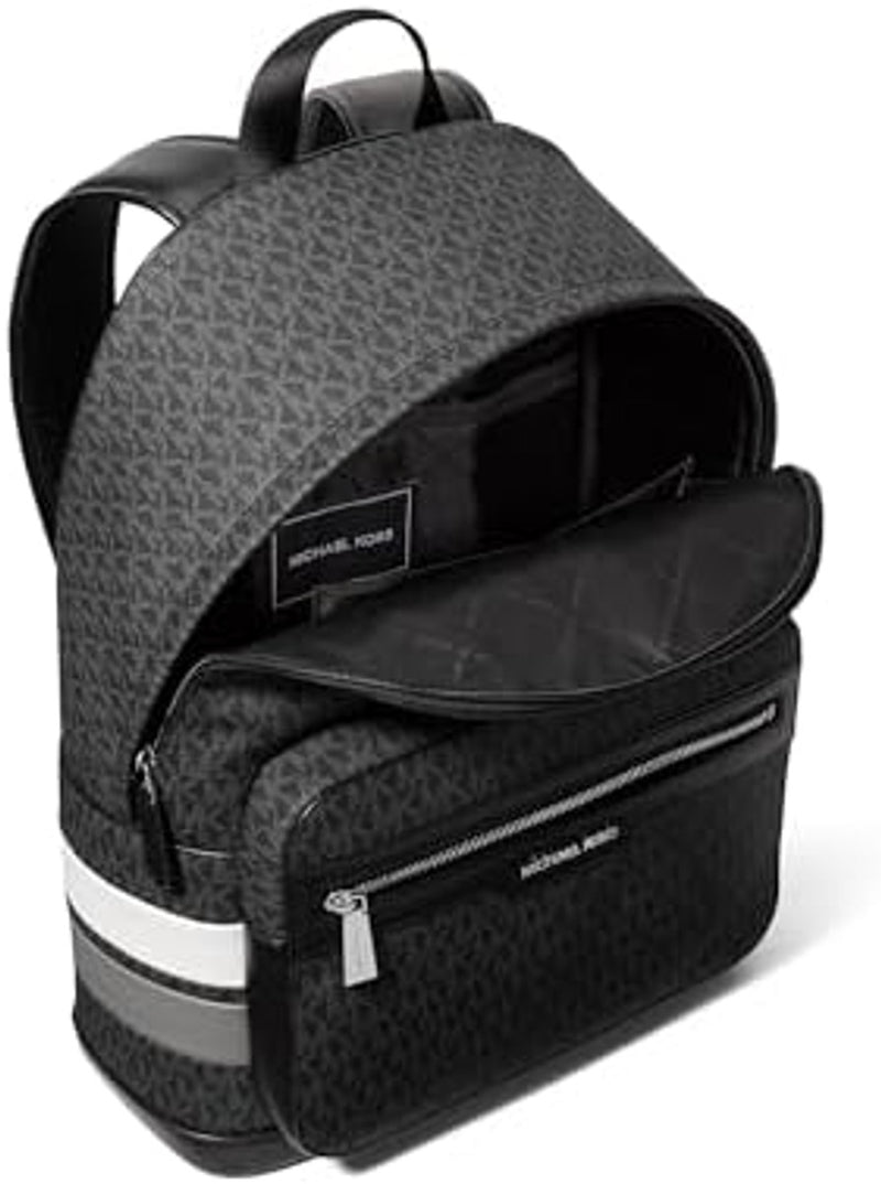 Ofertaza, Michael Kors Malone Backpack, Silver-Tone Hardware/Storm Signature Stripe