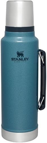 Stanley Classic Legendary Vacuum Bottle 1.5 qt | Wide Mouth with Leakproof Cup Lid | Keep Drinks Hot or Cold | Packable for Travel | Insulated Stainless Steel Thermos | BPA-Free | Hammertone Lake