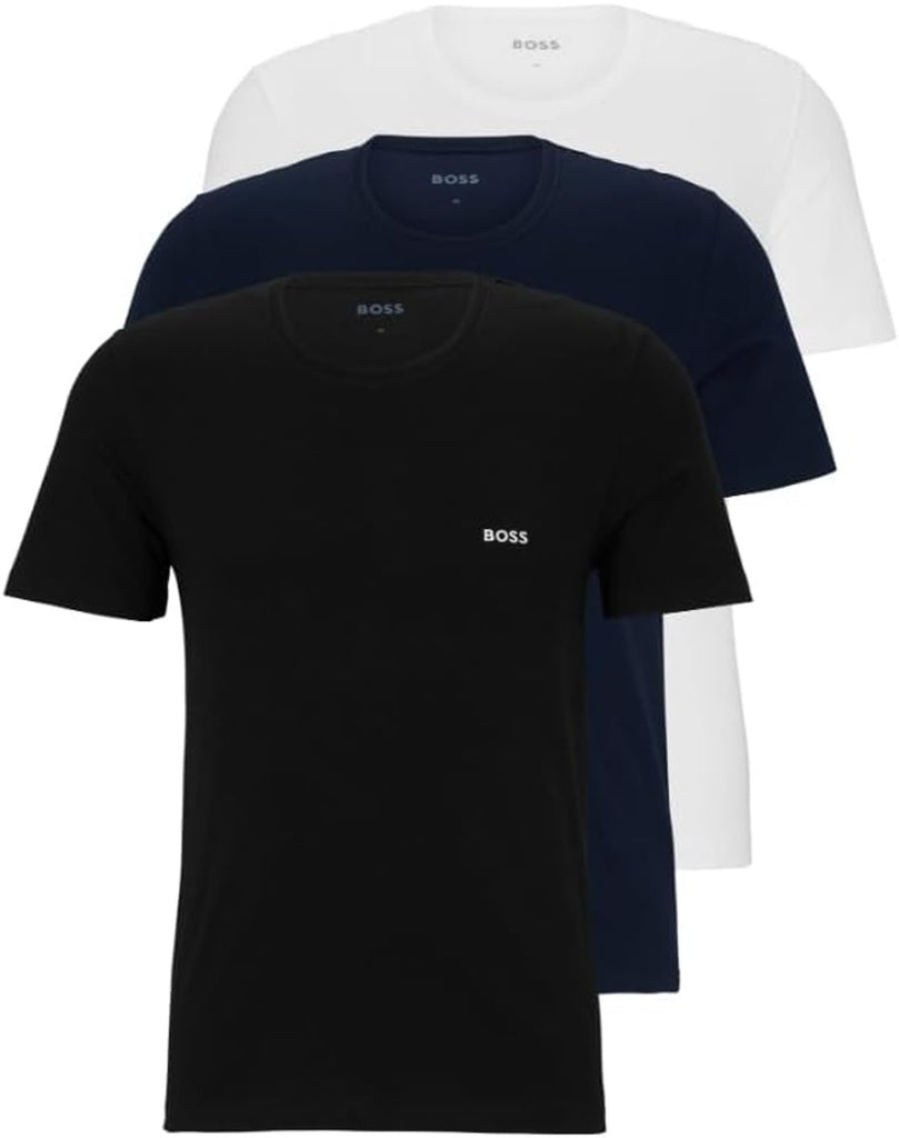 Pack 3 BOSS Men's Logo Embroidered Cotton Tee