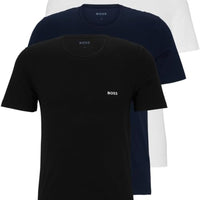 Pack 3 BOSS Men's Logo Embroidered Cotton Tee