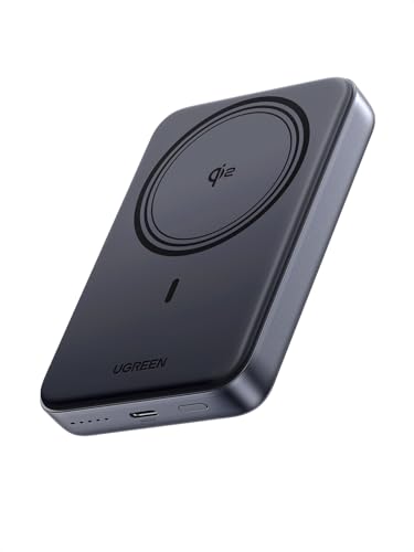 UGREEN Magsafe Portable Charger, Qi2 Certified Magnetic 15W Wireless Power Bank, 10000mAh 30W Fast Charging Battery Pack with USB-C for iPhone 16/16 Pro/16 Plus/15/15 Pro/14/13/12 Series Black