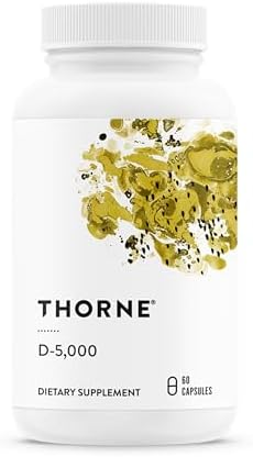 THORNE - Vitamin D-5,000 - Vitamin D3 Supplement - Supports Healthy Bones, Teeth & Muscles, Plus Cardiovascular & Immune Function* - NSF Certified for Sport - Gluten, Dairy & Soy-Free - 60 Capsules