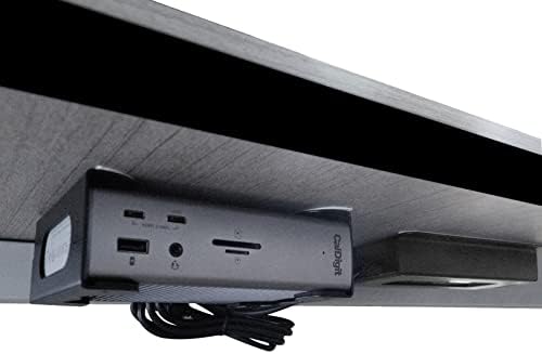 Under Desk Holder for Thunderbolt 4 Dock/Thunderbolt 3 Dock and Power Cable, Under Desk Iron Storage Rack for TS4 / TS3 Plus, No Drill, Easy Install with All Hardware Included
