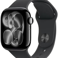 Apple Watch Series 11 [GPS 42mm] Smartwatch with Jet Black Aluminum Case with Black Sport Band - S/M. Sleep Score, Fitness Tracker, Health Monitoring, Always-On Display, Water Resistant