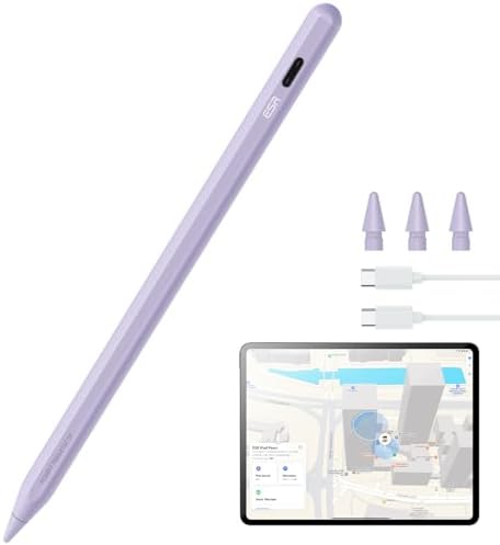 ESR Geo Digital iPad Pencil for iPad 2018-2026, Find My, Easy Shortcuts | Work with Apple Find My, for iPad (A16) 11/10/9/8 Gen & Air 13/11 & Pro 12.9/13/11 & Mini 7/6/5, Black (No Wireless Charging)