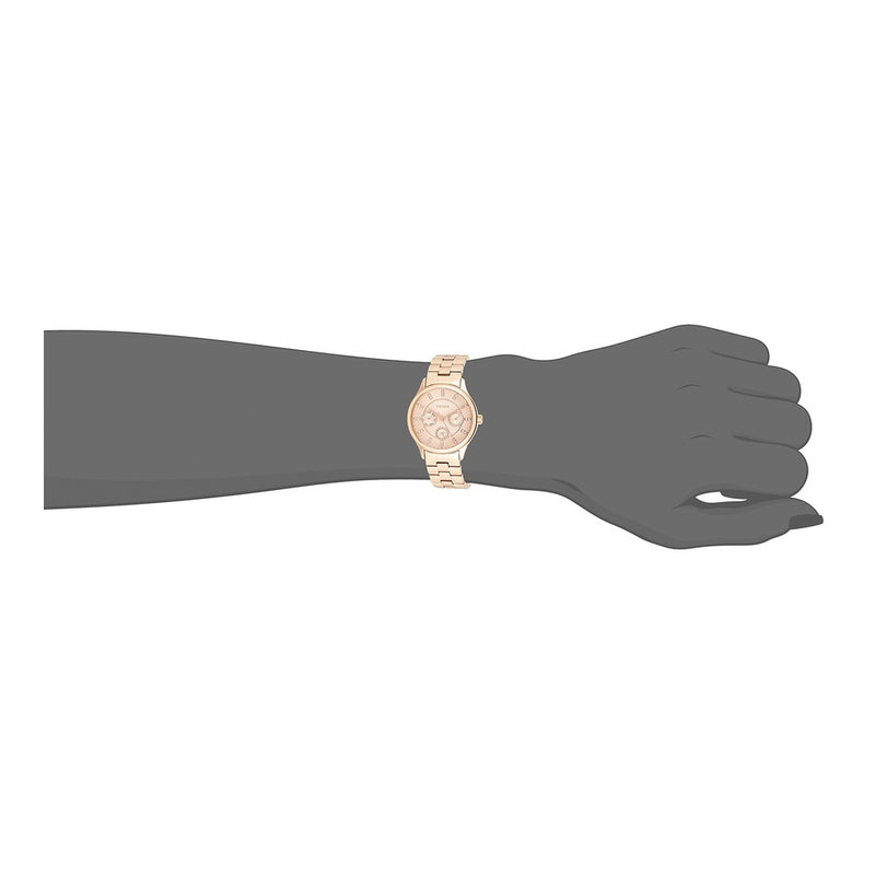 Reloj multifunción de acero inoxidable color oro rosa de Fossil