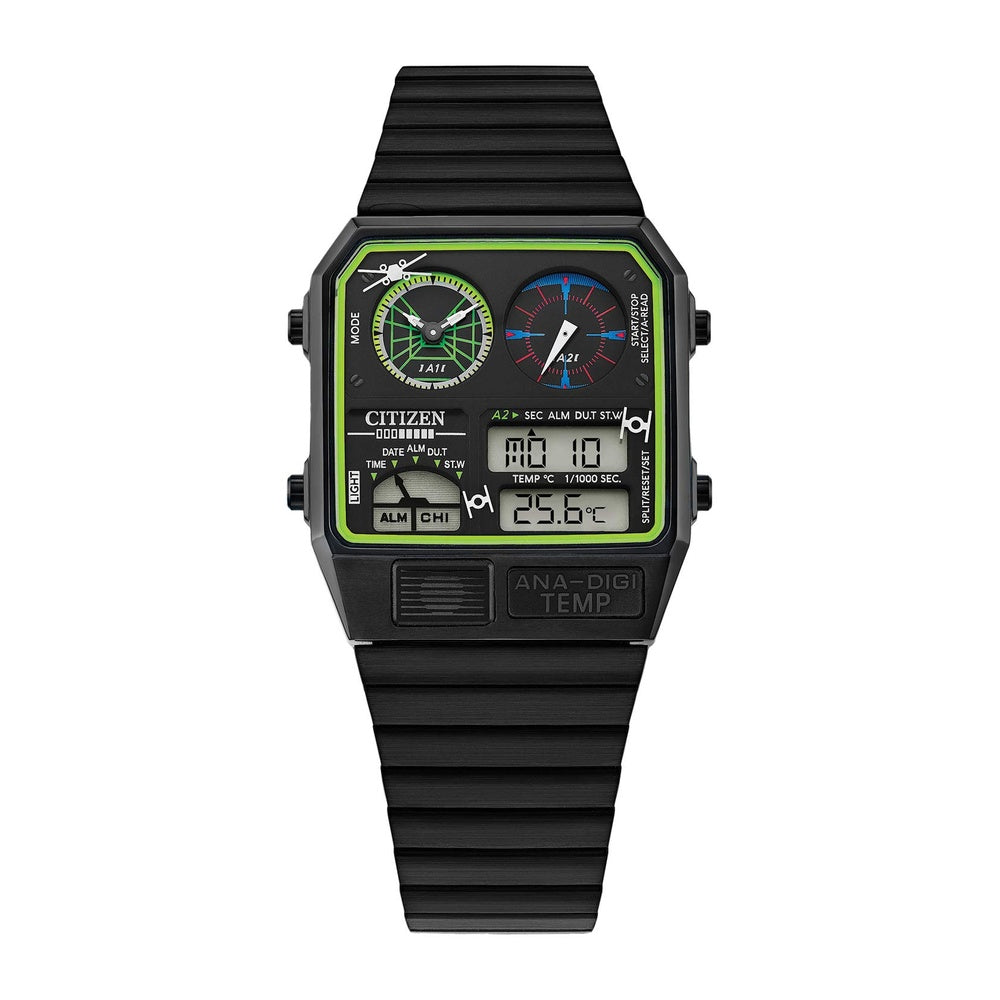 Citizen Reloj de cuarzo Star Wars ANI-Digi, estilo único con alarma y tiempo dual, resistente al agua hasta 30 metros