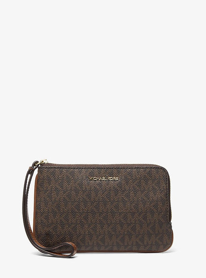 Michael Kors Jet Set Travel Small Signature Logo Wristlet VANILLA