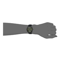 Reloj analógico de silicona negra con esfera verde, resistente al agua, funciones de día y fecha, estilo moderno