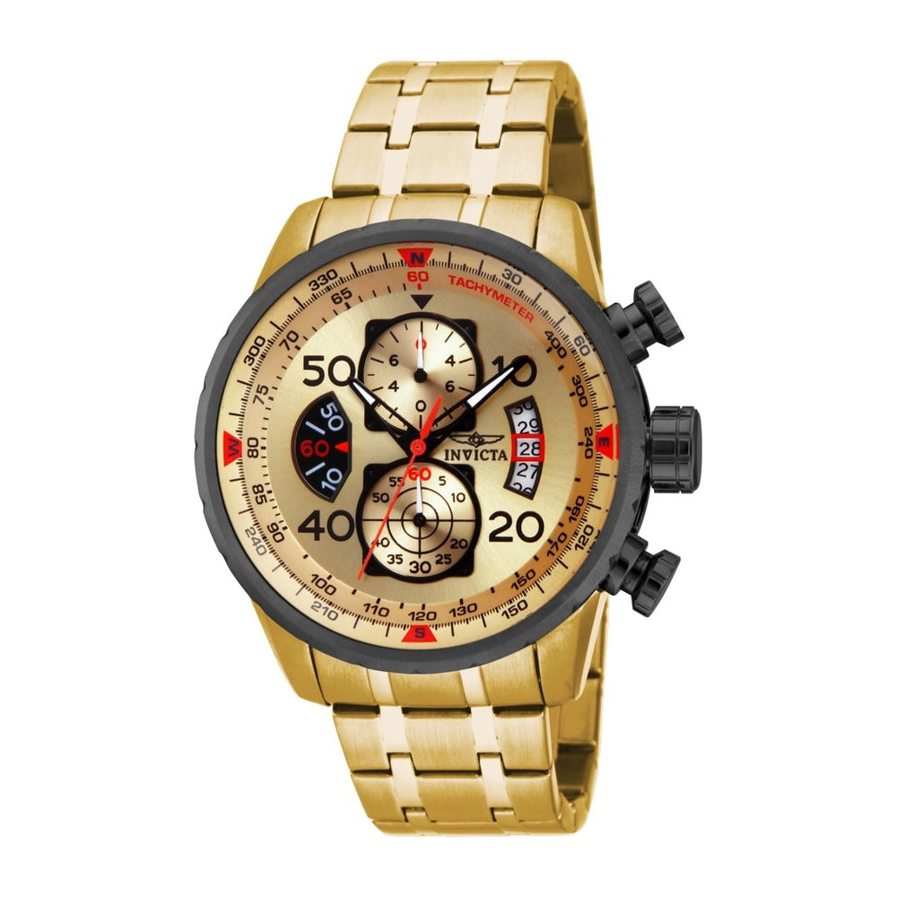 Invicta reloj japonés de cuarzo para hombre, diseño aviador, pantalla analógica, correas de acero inoxidable