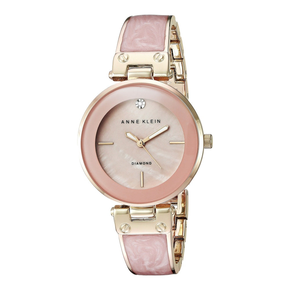 Anne Klein Reloj de Pulsera con Esfera de Diamantes y Brazalete de Metal Dorado