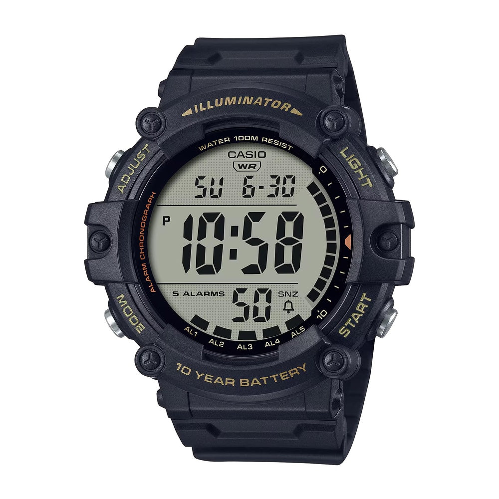 Reloj digital Casio Illuminator AE1500WH con batería de larga duración, LED y múltiples funciones para hombre
