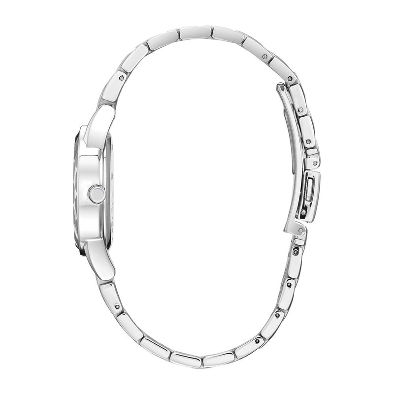 Citizen Eco-Drive Disney Princess - Reloj de acero inoxidable con detalles de cristal y fecha para mujer