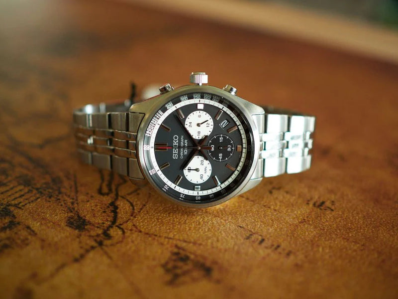 Seiko Reloj Cronógrafo Cuarzo Esfera Negra 41.5 mm SSB429P1