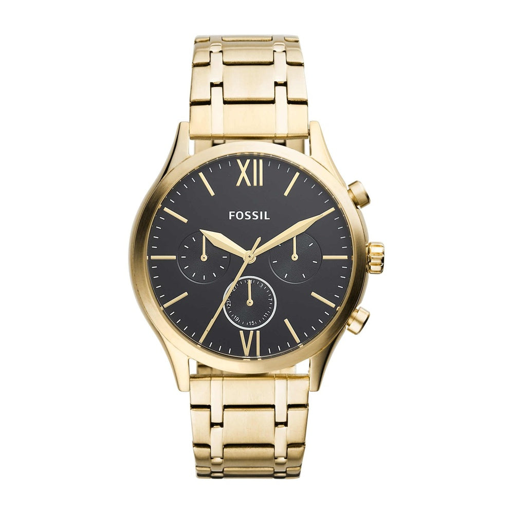 Fossil Fenmore BQ2366 reloj dorado de acero inoxidable multifunción, diseño moderno y sofisticado para mujer