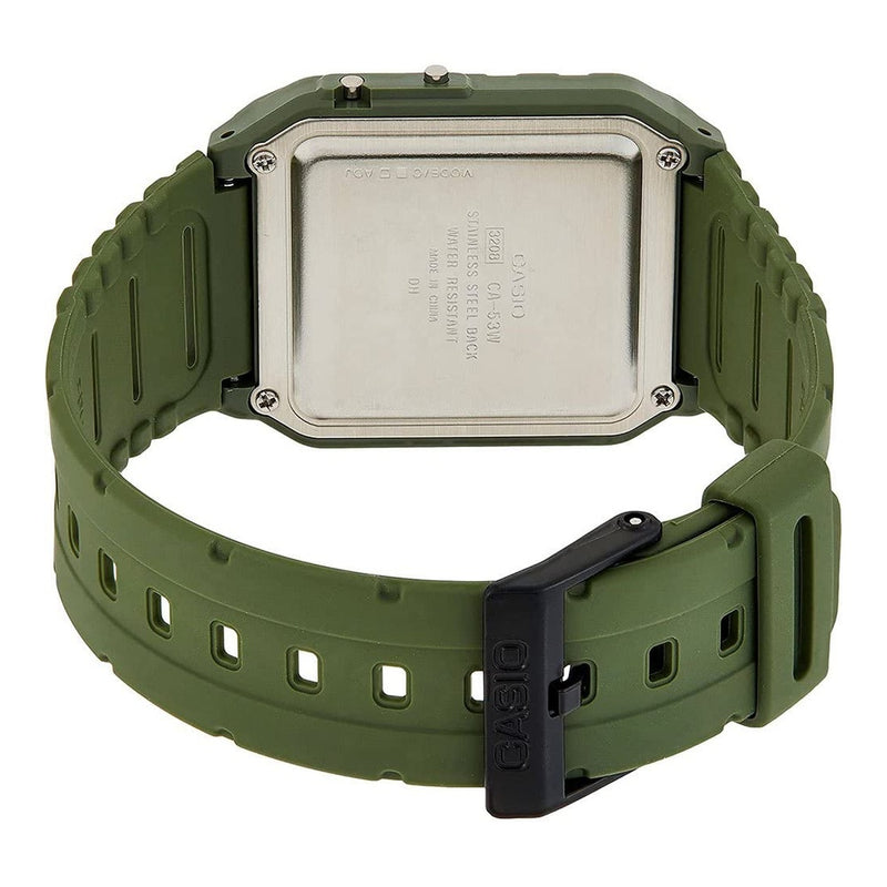 Reloj Casio CA-53WF-3B Verde Digital con Calculadora para Hombre, Resistente al Agua y Diseño Clásico