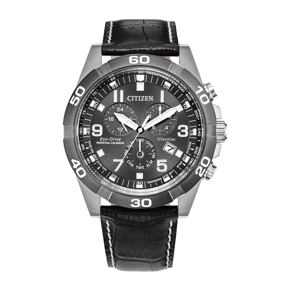 Citizen Reloj cronógrafo Eco-Drive Sport Casual Brycen para hombre con Super Titanium y calendario perpetuo