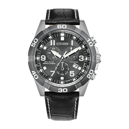 Citizen Reloj cronógrafo Eco-Drive Sport Casual Brycen para hombre con Super Titanium y calendario perpetuo
