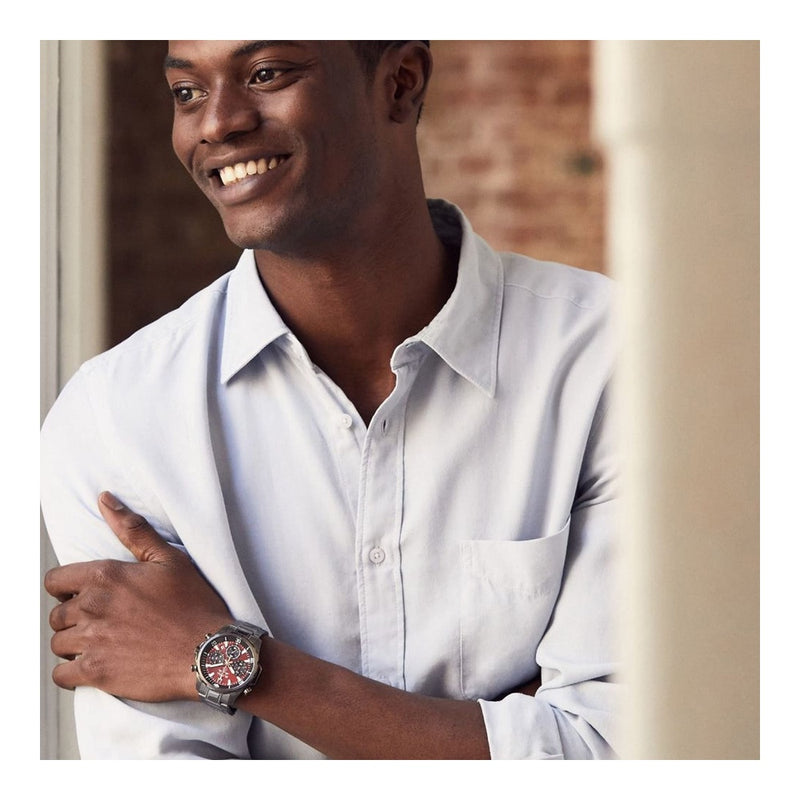 Reloj cronógrafo para hombre Bulova Marine Star, diseño elegante con 6 manecillas y acero inoxidable gris