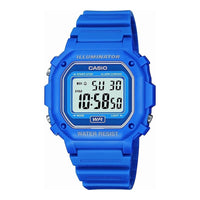 Casio F108WH - Reloj digital cuadrado deportivo, luz LED, alarma diaria, cronómetro, calendario día-fecha, batería 7 años