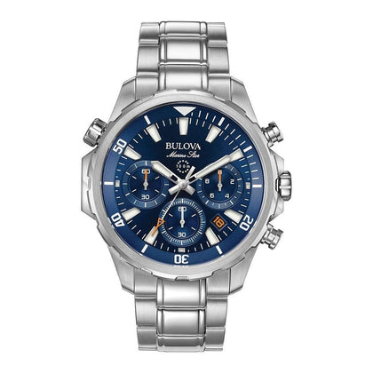Bulova Marine Star Blue Dial Men's 96B256 Quartz Watch 43mm