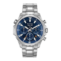 Reloj Cronógrafo de 6 Manecillas Marine Star para Hombre, Batería Incluida, Plata, Estilo Náutico, Cristal Mineral
