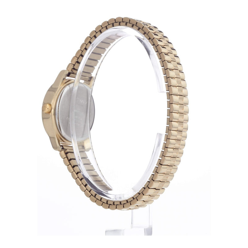 Timex Reloj Essex Ave para mujer en oro con esfera nácar, resistente al agua, tecnología Indiglo, pulsera ajustable