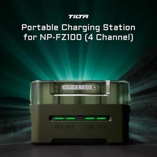 Tilta NP-FZ100 Portable Charging Station | Works with FX3, FX30, FX2, ZV-E1, FX30B, A7S III, A7S II, A7 IV, A7 III, A7R V, A7R IV, A7C II, A7C, A9, A9 II, A9 III, A1 II, A6700 | Green