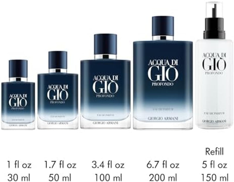 Armani Beauty - Acqua di Giò Profondo - Eau de Parfum - Colonia para hombres - Fragancia fresca y aromática para hombres - Notas de mandarina, lavanda y madera de cedro