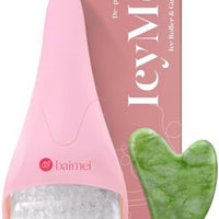 BAIMEI IcyMe - Rodillo de hielo para cara y juego de herramientas faciales Gua Sha, rodillo facial de hielo que reduce la hinchazón, alivia las migrañas, herramientas para el cuidado de la piel