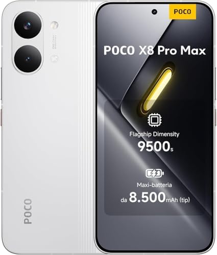 XIAOMI Poco X8 PRO MAX 5G Ai (Compatible with Tmobile Mint Tello & Global) (256GB + 12GB) 6.83" 50MP Gamers Phone NFC Dual sim Unlocked Model 2602BPC18G Liberado (White) | 50MP Cam, 2602BPC18G
