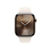 Apple Watch Series 10 [GPS + Cellular 42mm case] Smartwatch with Gold Titanium Case with Starlight Sport Band - S/M. Fitness Tracker, ECG App, Always-On Retina Display, Water Resistant