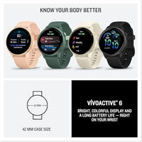 Garmin vívoactive® 6, Health & Fitness GPS Smartwatch, 42mm, Bone | 24/7 Health Monitoring, Built-In Sports Apps, Sleep Coach, Body Battery™ Energy Monitoring, Daily Suggested Workouts