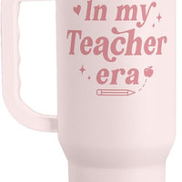 SANDJEST Teacher Gift – Stainless Steel Insulated Tumbler with Handle - Cool Teacher Club Travel Coffee Mug Cup for Wome