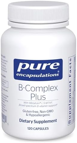 Pure Encapsulations B-Complex Plus, 120 Capsules | B Vitamins Supplement to Support Neurological Health, Cardiovascular Health, Energy Levels and Nervous System Support*