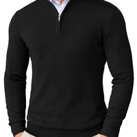 COOFANDY Sweaters con Cierre 1/4 para Hombre, Slim Fit Ligero, Cuello Mock, Pullover Polo Casual
