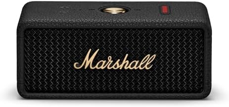 Marshall Emberton III Portable Bluetooth Speaker - Rugged Waterproof/Dust-Proof Design | Loud Stereo Sound, Deep Bass | Compact and Wireless for Travel and Outdoors - Black and Brass