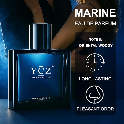 Ycz Midnight Marine Eau De Parfum For Men, 3.4 Fl Oz | Long-Lasting Fresh Marine Woody Fragrance With Grapefruit, Ginger, And Cedar Notes For Daily Wear, Date Nights, And Gifts.