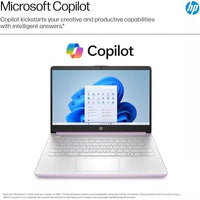 HP 14” Laptop Ultra-Portable Computer 2026 Student Business, MS Office, Copilot AI, Intel 4-Core CPU, 4GB RAM, 628GB Storage (128GB UFS+500GB Ext), Long Battery, MaxsolAccessory, Win 11 Pro, Lavender