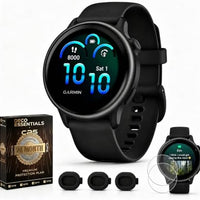 Garmin vivoactive 6, Health and Fitness GPS Smartwatch, AMOLED Display, Up to 11 Days of Battery, Bone with Silicone Band, 010-02985-01 - Bundle w/Deco Essentials 2-Year CPS Plan