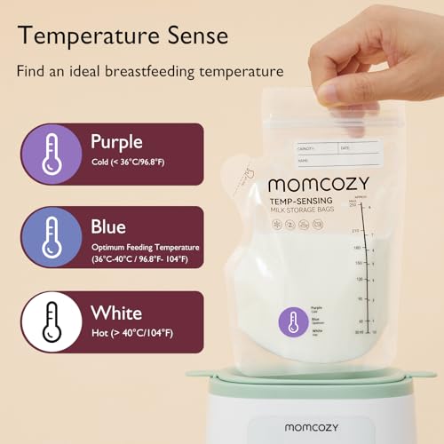 Momcozy 8oz Breastmilk Storage Bags,Temp-Sensing & Pour Spout,200 Count