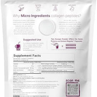 Micro Ingredients Multi Collagen Peptides Powder, 2lb (82 Servings) | Hydrolyzed Type I, II, III, V, X with Biotin, Hyaluronic Acid & Vitamin C. Unflavored Collagen for Women & Men, Easy Dissolve