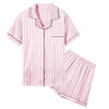 Umeyda Women & Girls Pajamas Set, Soft Satin Lightweight Silk Button-Down Top with Shorts 2 Piece PJS for Mom Boys Kids Gifts