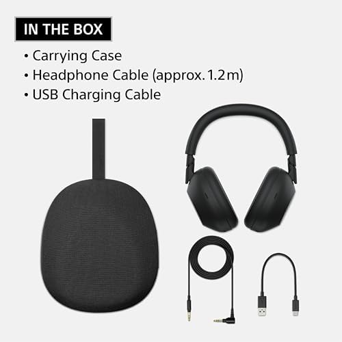 Sony WH-1000XM6 The Best Noise Canceling Wireless Headphones, HD NC Processor QN3, 12 Microphones, Adaptive NC Optimizer, Mastered by Engineers, Studio-Quality, 30-Hour Battery, Black