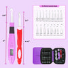 17 Sizes Digital Crochet Hooks with Counter 2.50~14.0mm, Lighted Crochet Hooks for Stitch & Row Counting