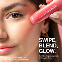 Palladio I'm Blushing - Tinte 2 en 1 para mejillas y labios, rubor crema ligero construible, fórmula hidratante multibarra transparente, uso durante todo el día, fácil aplicación, brillante, se mezcla perfectamente con la piel, delicado