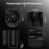 Thermalright Phantom Spirit 120 EVO CPU Cooler,7×6mm Heat Pipes CPU Air Cooler,Dual PWM Fan Computer Cooling,2150RPM Speed,for AMD AM4 AM5/Intel 1700/1150/1151/1200/17XX/2011/1851