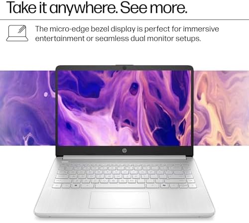 HP 14” Laptop Ultra-Portable Computer 2026 Student Business, MS Office, Copilot AI, Intel 4-Core CPU, 4GB RAM, 628GB Storage (128GB UFS+500GB Ext), Long Battery, MaxsolAccessory, Win 11 Pro, Lavender