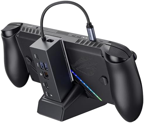 JSAUX Docking Station for ROG Xbox Ally X (2025)/ROG Ally X/ROG Ally/Steam Deck/Legion Go/Legion Go S, 6-in-1 Dock with HDMI 4K@120Hz, Gigabit Ethernet, USB A & USB C 3.2 Gen 1, 100W Charging - HB0609